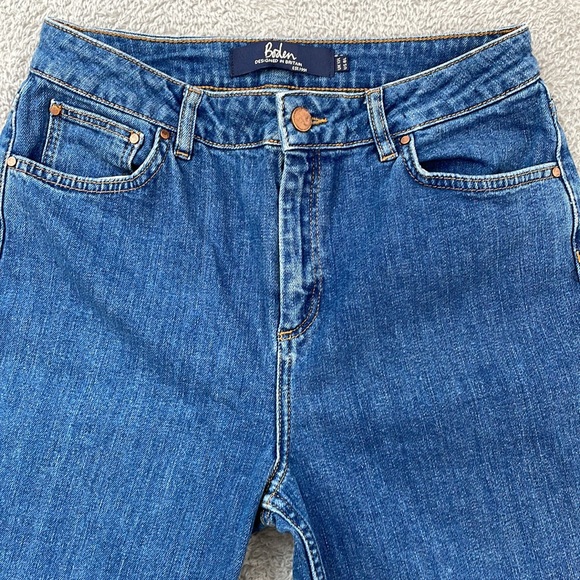 Boden Jeans Women's 8 Long The Cambridge Ankle Skimmer Embroidery Pom Poms Boho - Picture 3 of 16